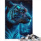 AITEXI Tiger Neon Premium 1000-Teile Puzzle, 100% Recyceltes Brett, für Erwachsene und Kinder ab 12 Jahren, Impossible Puzzle 1000 Teile (26 x 38 cm)