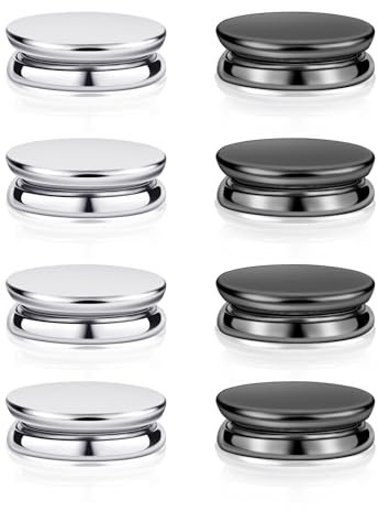 8 Stück Magnetische Hijab Nadeln, Vielseitig Einsetzbar Kein Verhaken Magnetischer Schal Clip Schal-Magnetverschluss Kopftuch-Magnete für Frauen Kleidung Muslime (Silber, Schwarz)