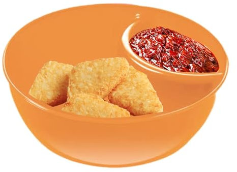 Divided Bowl for Chip and Dip, Dip Snack Bowl, Stackable Plate with Dipping Section, Cracker Bowls Divided Platters, Bread Dipping Bowls