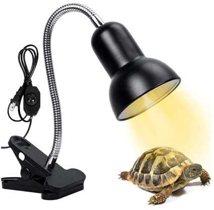 UVA UVB Reptilienlicht mit Klemme, 360° drehbare Wärmelampe mit Schalter für Reptilien Schildkröte Eidechse (UK Stecker)