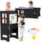 4 in 1 Küche Lernturm Kleinkind Küchenhocker Helper, Höhenverstellbar, Tritthocker für Kleinkinder 2 in 1 Umwandelbar Tisch Und Stuhl, Whiteboard für Kinder Küchentheke Badezimmer Waschbecken