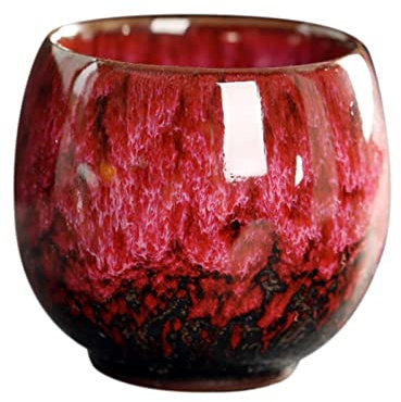 FLCPJGV Tasses à Thé, Tasse à Thé Chinoise en Poterie, Tasses à Thé Japonaises, Tasses à Thé en Porcelaine Asiatique, Tasse en Céramique sans Poignée de 110 M, F