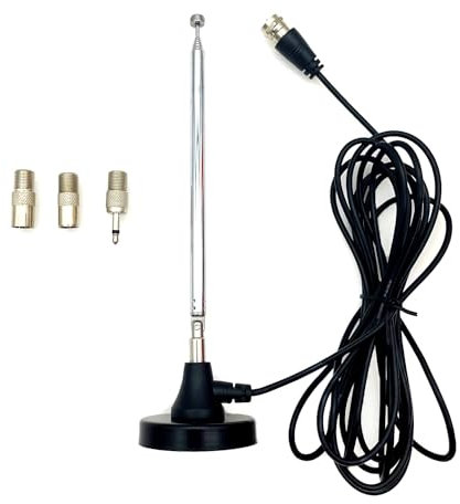 JZK DAB FM Radioantenne, 75 Ohm Zimmerantenne Digital Teleskopantenne mit Magnetfuß, 3m Verlängerungskabel, für Tuner Stereoverstärker Heimkinosystem