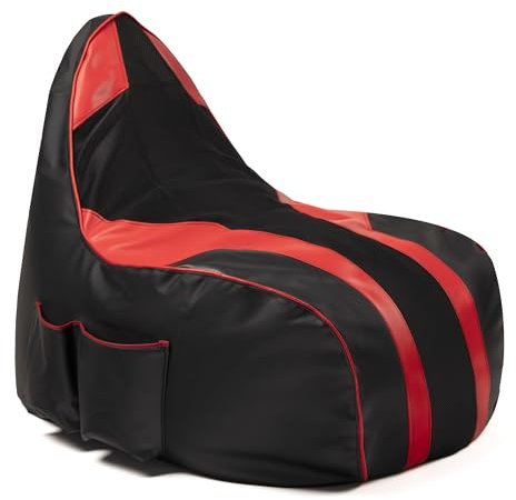 DECORESTOR Puff Gamer Gigante con Relleno Incluido - Rojo - Puff Gaming para Jugar en tu Habitacion. Sofa Gamer para Adultos y Niños - Bean Bag XXL