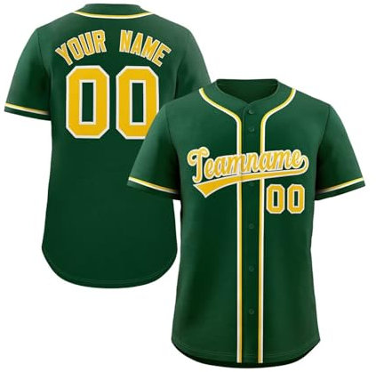KONG JIMFAN Personalisiertes American Baseball Trikot,Football Kostüm Individuell Bedruckt Namen Nummer & Logo,Sportliche Kleidung Für Herren Und Damen Unisex Baseball Shirt Trikots(15)