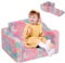 Kidirect Ausklappbar 2 in 1, Kinder Sofa Kinderzimmer aus Samt mit Schaumstoff, Kindercouch Kindersofa mit 8cm dicken Armlehnen, Sofa Kinder für Kuschelecke Kinderzimmer, Regenbogen Pony