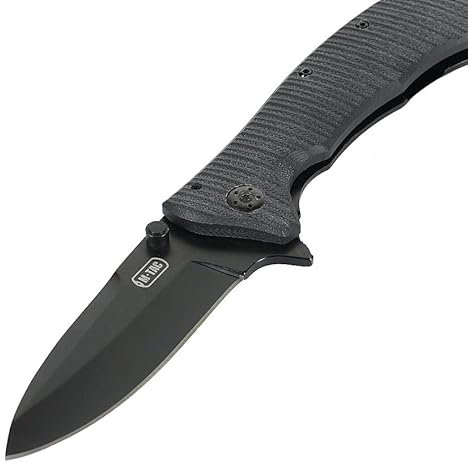 M-Tac Klappmesser Type 7 – Taktisches EDC-Messer – 5Cr15MoV Edelstahl, G10 Griff, Frame-Lock – Schwarz, Outdoor, Survival, Black