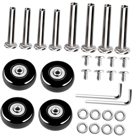 Amosfun Gepäckräder Ersatzsatz Mit Lenkrollen Für Koffer Gepäckrollen Aus Gummi Raddämpfer Für Trolley Inklusive Zubehör Für Einfache Reparatur