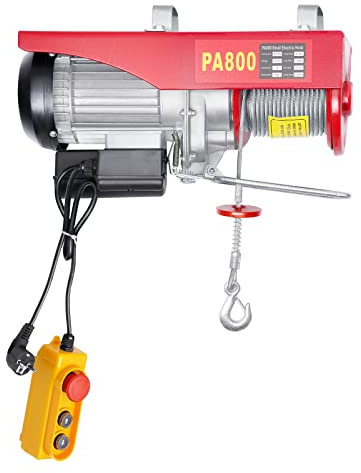 Verricello elettrico, 1450 W, cavo elettrico, 400 kg fino a 800 kg, altezza di sollevamento: 10 m, rivestimento per sollevamento fune per casa, officina