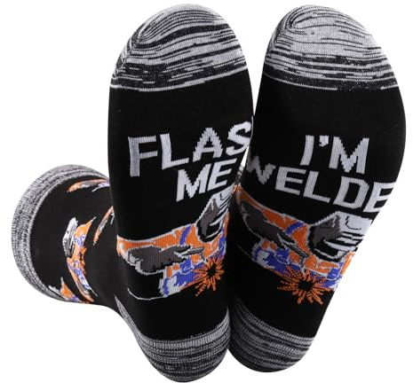 LEVLO Welder Socks Welder Inspired Gift Flash Me I'm Welder Apprentice Welder Socks Welding Engineer Merchandise