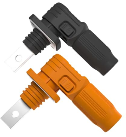 Connettore batteria 120 A, connettore di accumulo di energia, rame argentato, grado di protezione IP67, connettore singolo core per accumulo di energia (arancione + nero)