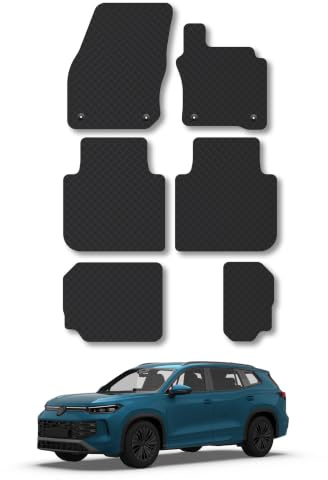 VW Tayron (2025+) [7 Seat] 3mm Rubber Car Mats | Tailored Fit Durable Floor Mats Full Coverage Protection Waterproof Accessories Easy Clean Anti Slip Made in the UK