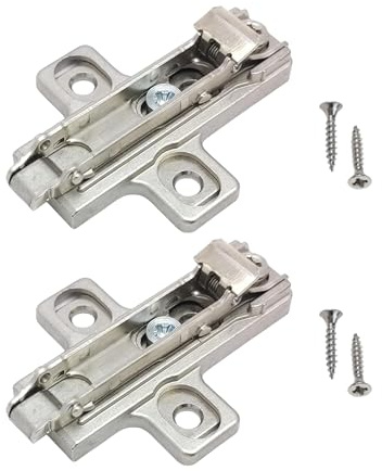 Set 2 Pezzi Base per Cerniere Salice con Viti – Altezza H3, Compatibile con Cerniere Innesto Rapido