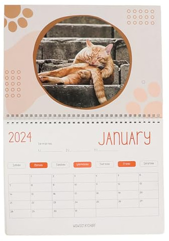 LIYJTK Cat Bugs 2024 Kalender Lustiger Katze Butthole 12 Monate Kalender Katzenliebhaber
