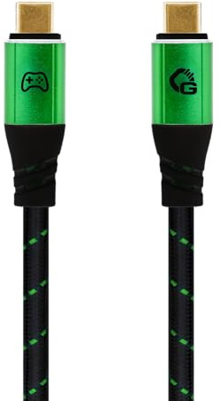 OEHLBACH GAMING New Game GREEN - USB Type-C Kabel 20Gbps - bis 240W Power Delivery - dreifach geschirmt - vergoldete Kontakte - 3,0m - Gaming Kabel mit Gewebemantel - grün/schwarz