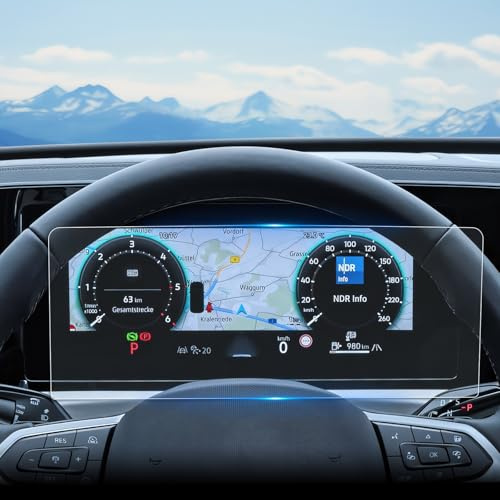 WEIPIN 9H Schutzfolie für VW Tiguan III 2024-2025 10,25-Zoll Digital Cockpit Schutzfolie Universell für VW Ti-guan MK 3 10.25 mit gehärtetem Glas Anti-Kratze Zubehör