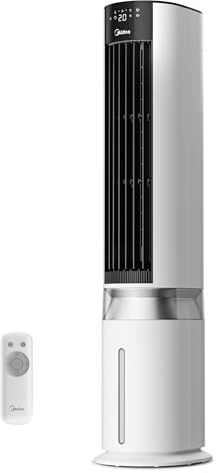 Midea MCF23XRB(WH) Luftkühler, Klimaanlage mobil, 2000m³/h Luftstrom, Sensicool Smart Temp, Ionisator, 6 Geschwindigkeiten, 5 Modi, 12-Stunden-Timer, Touch-Display, 7L Wassertank, Weiß