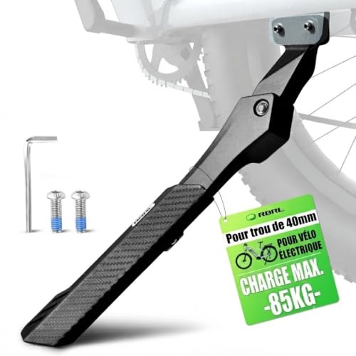 RBRL E-Bike Fahrradständer (Hinterrad) – Mit 2 Löchern 40 mm, Höhenverstellbar 27–33 cm, 85 kg Tragkraft, Extra Stabiler Aluminium Seitenständer für 26–29 Zoll
