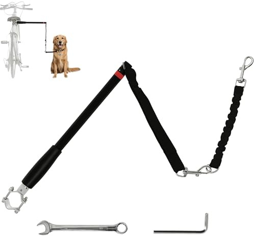 PawHut Laisse pour Chien pour Vélo 124 cm Facile à Installer Amovible Noir