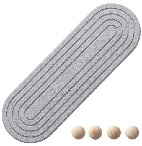 Fast Drying Stone Tray Organizer, Anti Slip Fast Dry Sink Organizers，Fast Drying Soap Tray for Bathroom Kitchen (Grey)