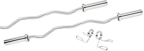 Oly. SZ-Hantelstange 121 cm Curl Curlstange inkl. Federverschlüssen 50/51 mm Chrom