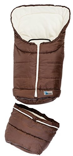 AltaBeBe AL2211-30 Winterfußsack 2 in 1 für Babyschale und Kinderwagen, braun/whitewash