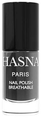 HASNA PARIS - Nagellack Halal - Éco-Responsable - Glanz und langanhaltend - einfach eine Applikation - 6ml (INTENSIVES SCHWARZ)