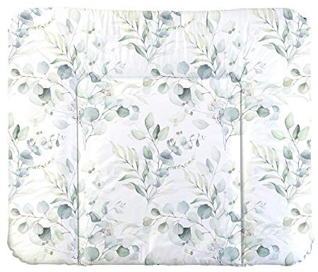 Rotho Babydesign Wickelauflage Breit (85 x 72 cm) - wickelauflage - wickeltischauflage - abwaschbar - wickelmatte - wasserdicht - Motiv Natural Leaves