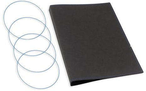 A4+, revolutionäres, nachhaltiges X17-Konzept für Notizbuch Personal Organizer und Terminplaner/Hülle für 3 Hefte! Vegan, Deutsches Zellulose-Material, Schwarz + blau, Made in Germany