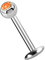 Modern Nature Piercing-Schmuck Titan Labret Lippenstecker 4 mm Platte in 1,2 x 13 mm + Kugel mit Stein in orange