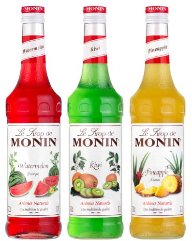 Lot sirops exotiques - 3x70cL Pastèque, Kiwi, Ananas