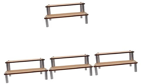 Cabilock 4 Stück Mehrschichtiges Präsentationsregal Dessertregale Donut-Stand Ausstellungsregal Für Figuren Uhren-Organizer-Halter Figurenständer Schreibtisch Hölzern Ausstellungsstand