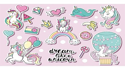 HUBDECO Schutzunterlage für den Schreibtisch - Schützt Schreibtisch vor Kratzern und Schäden - Langlebig, Hitzebeständig - Pflegeleicht, Wasserfest - Mauspad - 90x45cm - Einhorn