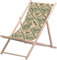 Salitos Liegestuhl Sand Beige-Grün aus Buchenholz dreifach verstellbar Beach Party Festival Sommer Relaxliege Garten Sonnenliege Strandliege