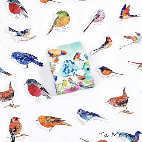 Ta Merry Kawaii Scrapbook Accessories Scrapbooking Supplies,46Pcs Laptop Cute Sparrow Stickers Aesthetic for Adults,Journaling Supplies Aesthetic Stickers for Scrapbooking,Card Making(Sparrow House)