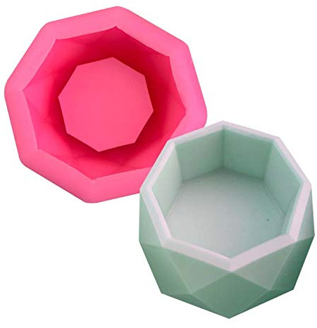 Cake Mold 1 Piece Octagonal Flower Pot Base Mold, Succulent Potted Plant, Table Setting, Aromatherapy Plaster Mold, Candle, Chocolate, Epoxy Gum Mold