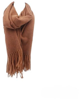 HomeRelax&Style Winter Damen Fransenschal | Cashmera | sehr weich & hochwertig | 180x70cm Farbe Karamell