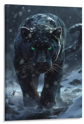 DHBANEIOK Panther Poster;Wandbild Kunstdruck Wand-Dekorationen Mit Eindrucksvollen Farben 20x30inch(50x75cm)