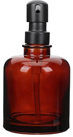 LABRIMP Flacon à Pompe à Shampoing en Verre Ambré 350 ML avec Pompe à Pression en Acier Inoxydable Distributeur De Savonnette Solide Usage Domestique Et Hôtelier pour Salle De Bain