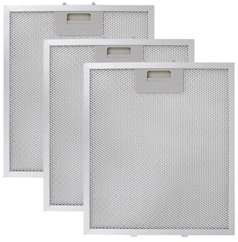 Cooker Hood Filter Replacement Kitchen Extractor Fan Filters Pack of 3 Grease & Odour Cooker Hood Filter Replacement Compatible with Most Range Hoods (260 X 320 mm)