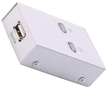 IWOWHERO USB 2.0 Druckerfreigabe Umschalter für 2stücke Automatischer USB Wahlschalter für Drucker Scanner Langlebiger USB Sharer für Büro und Zuhause