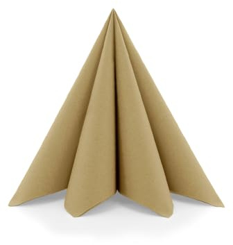 MANK Airlaid Serviette, 33 x 33cm, 1/4 Falz, 50 Stück, hochwertige Einwegservietten in Stoffoptik, Ideal für Gastronomie Hotel Catering und festliche Veranstaltungen (Naturbraun)