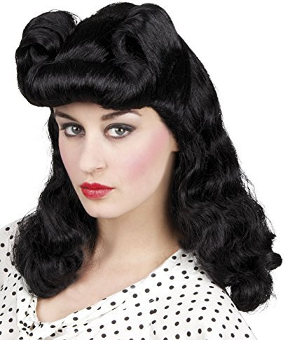 Boland 86133 - Perücke für Erwachsene, Burlesque Tänzerin, schwarze Kunsthaare, Frisur für 20er Jahre Kostüm, Faschingskostüme, Kostüm Zubehör