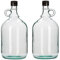 Balliihoo Homebrew Home Brew & Wine Making - Pack Of 2 x Glass Gallone Bottles With Screw Caps - 2 Litre Capacity