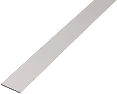 Alberts 471743 Profilé plein plat | aluminium, anodisé, couleur argent | 1000 x 60 x 3 mm