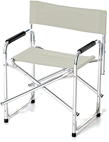VERDELOOK Polyester Regiestuhl 47x57 cm Höhe 78 cm, elfenbeinfarben, für Garten und Terrasse