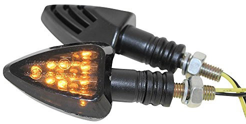 Motorrad Mini Blinker LED Jake schwarz getönt E-geprüft kompatibel mit Modellen von ATV BMW Honda Kawasaki Suzuki Yamaha