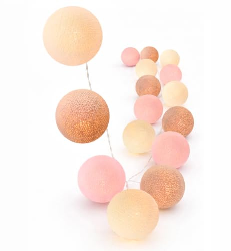 CREATIVECOTTON LED Lichterkette mit Cotton Balls inkl. Timer und Dimmer (Harmony, 35 Kugeln)