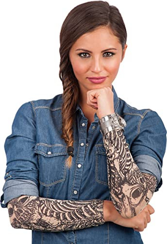 Aptafêtes – ac0336 – Paar Ärmel tatouées schwarz – Zeichnungen Skelett