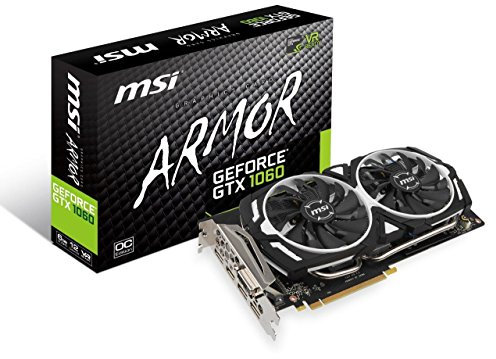 MSI Gaming GeForce GTX 1060 Carte Graphique 6 Go GDRR5 192 Bits HDCP Support DirectX 12 Dual Fan VR Ready OC (GTX 1060 Armor 6G OC)